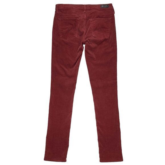 AG Adrian Goldschmied Jeans Women 27R Red Corduroy The Stevie Slim Straight Pant - Picture 4 of 14